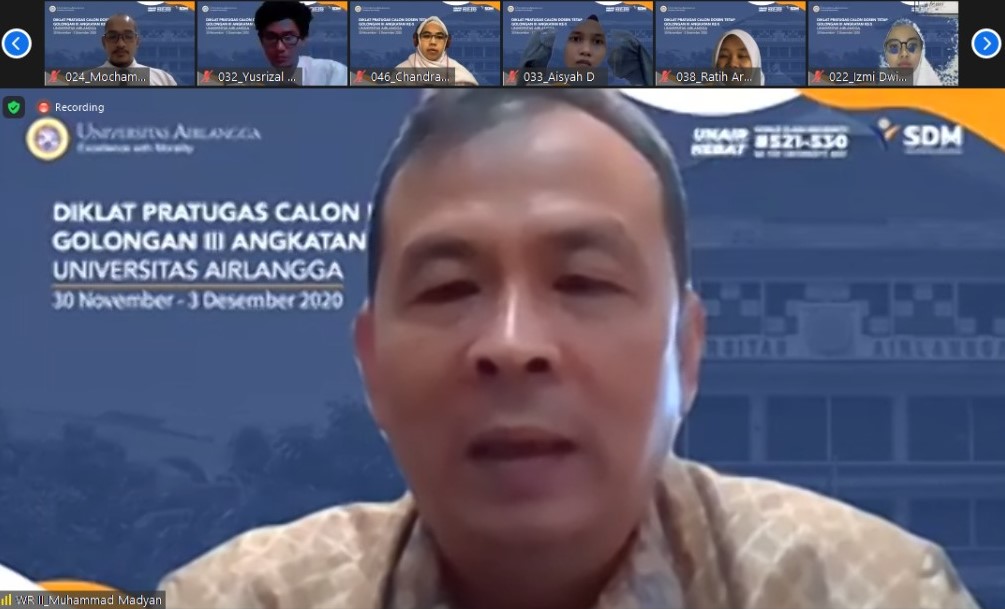 Calon Dosen Tetap Unair 2020 Ikuti Diklat Pra Tugas Daring Direktorat Sumber Daya Manusia